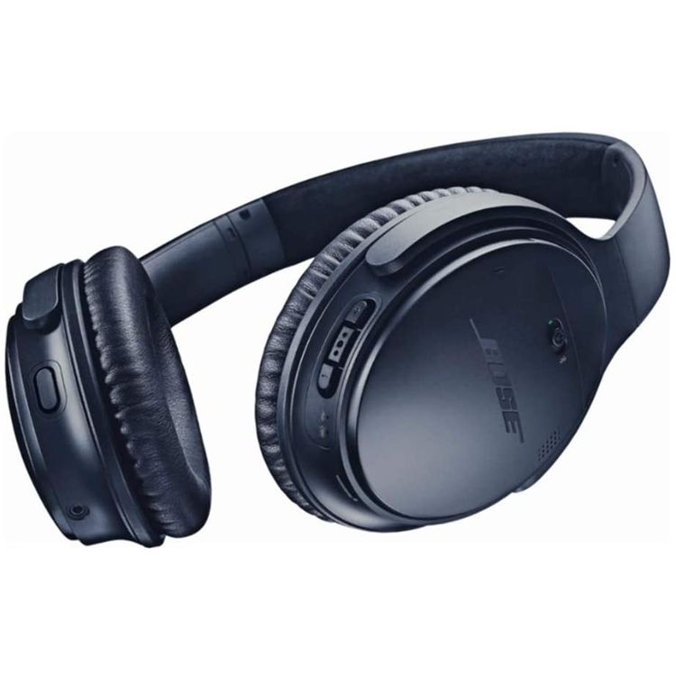 Bose Wireless Bluetooth Headphones with Active Noise Canceling, NFC, 20 Hours Playtime, 2 Hours Charging Time, Bluetooth & 3.5mm 1.2m Audio Cable Connectivity, 2400 to 2483.5 MHz Frequency, 90° Earpiece Swivel, 20dB Bluetooth Transmitter Power, 30.5cm Micro-USB Charging Cable, LED Indicator - Blue
