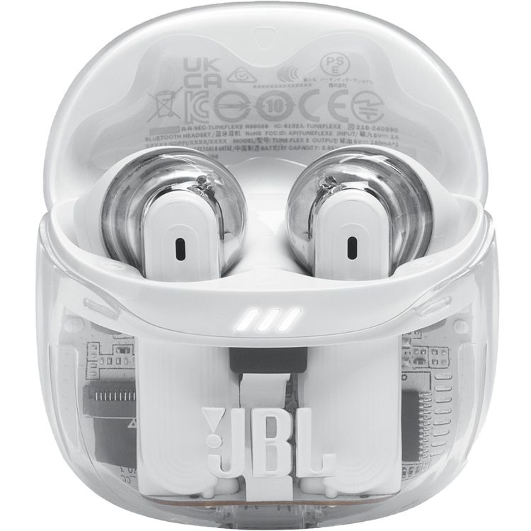 JBL Tune Flex 2 Earbuds with JBL Pure Bass sound, JBL Headphones App, 48 Hours Battery Life, 2 Hours Charging Time - Ghost White