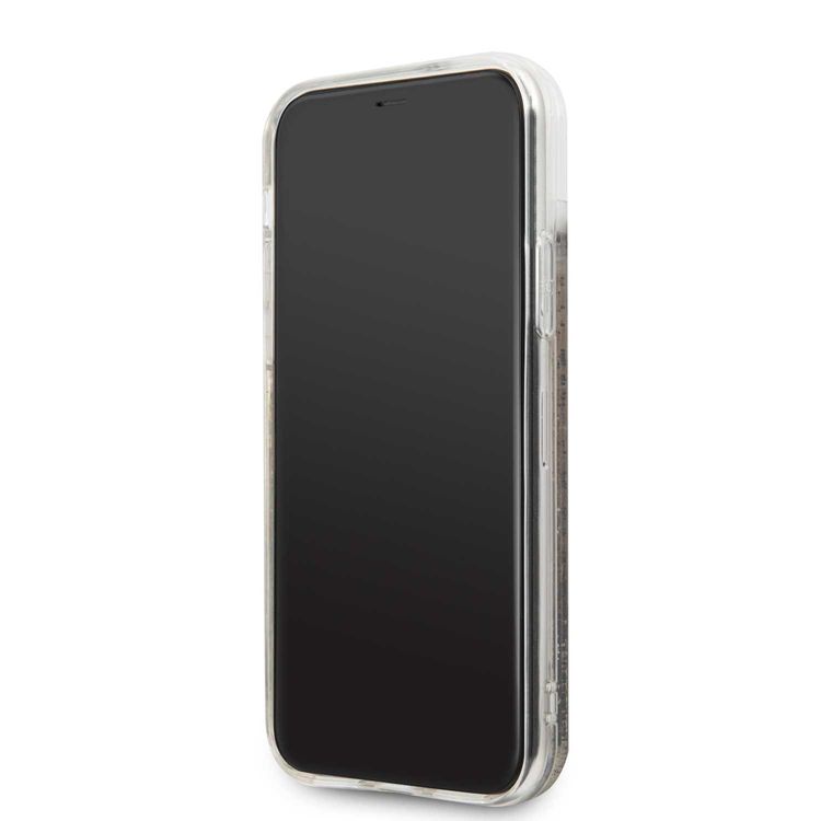 Karl Lagerfeld PC / TPU Transpareant Case with Gold Glitter for Apple iPhone 11 Pro - Black