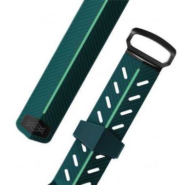 X-Doria Action Silicone Watch Strap Compatible for Apple Watch 44mm / 42mm - Dual Color Adjustable Strap -  Fit & Comfortable Replacement Wrist Watch Band - Blue/Green