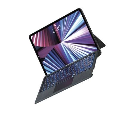 حافظة لوحة مفاتيح تعمل باللمس باللون الأخضر لجهاز iPad 10.9 و11 بسعة 500 مللي أمبير في الساعة - أسود