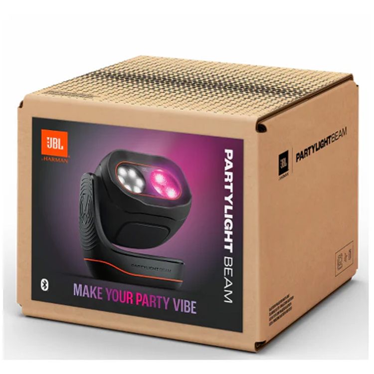 سماعة JBL PartyLight Beam المحمولة بتقنية البلوتوث، وبلوتوث 5.3، وAuracast، وتطبيق JBL ONE وتطبيق PartyBox - متوافقة مع أجهزة الكمبيوتر الشخصية - لون أسود