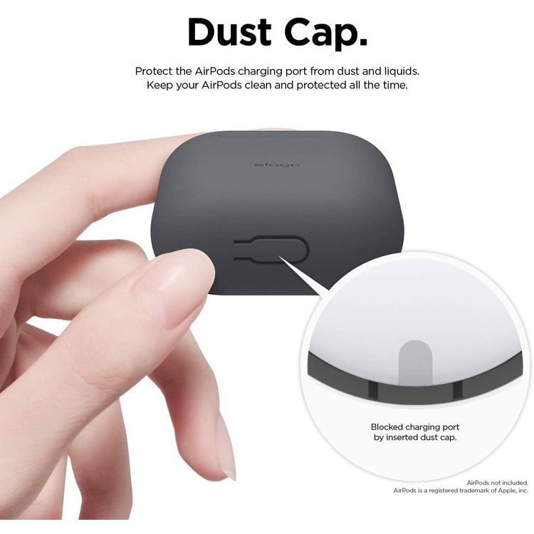 Elago Basic Skinny Case Compatible for Apple AirPods 1&2 Generation, Upgraded Premium Silicone, Front LED Visible, Scratch Resistant, Drop Resistant, Dustproof and Absorbing