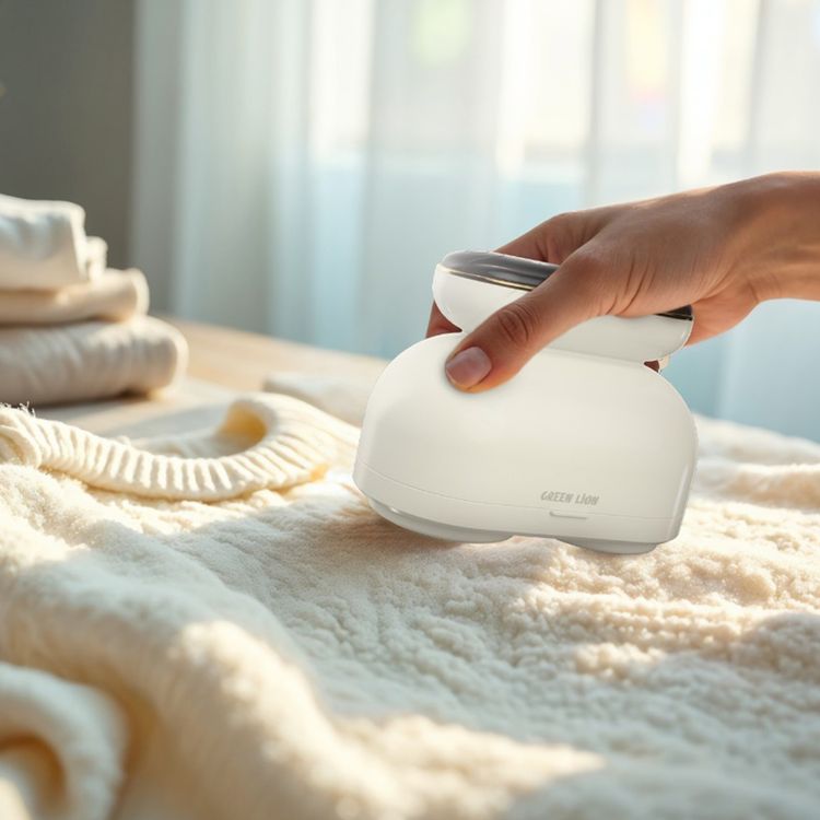 Green Lion Dualpro Digital Fabric Remover with 3-Gear Speed Control, Up to 2.2 Hours Working Time, 130mL Lint Bin Capacity, 2 × 6-Leaf Blades, Honeycomb Mesh Cover, Comfortable Hand Grip, Dual-Head Design - White