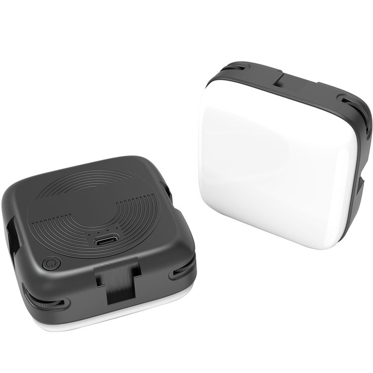 Green Lion Mini Snap Light, ABS Material, 2000mAh Battery Capacity, 100-1250Lm Brightness, 2-8 Hours Working Time, 3 Hours Charging Time, Type-C Charging Port - Black