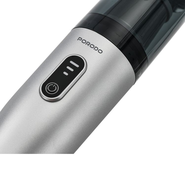 Porodo 9-in-1 Blower & Vacuum Cleaner with Multiple Blowing Nozzles, 110W Rated Power, 38 Minutes Working Time, 0.2L Dust Cup Capacity, Washable HEPA Filter, Brushless Motor, USB-C Charging Port - Gray