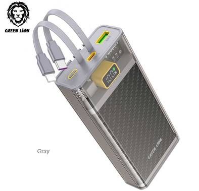 Green Lion Transparent 2 Power Bank with Integrated Cable...