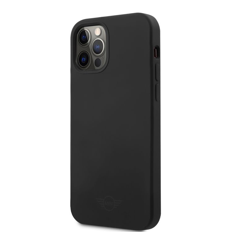 CG Mobile Mini Cooper Silicone Hard Case Tone on Tone Logo Compatible for iPhone 12 Pro Max (6.7") Easy Access to All Ports, Shock-Absorption, Anti-Scratch, & Drop Protection Back Cover Suitable with Wireless Chargers Officially Licensed - Black