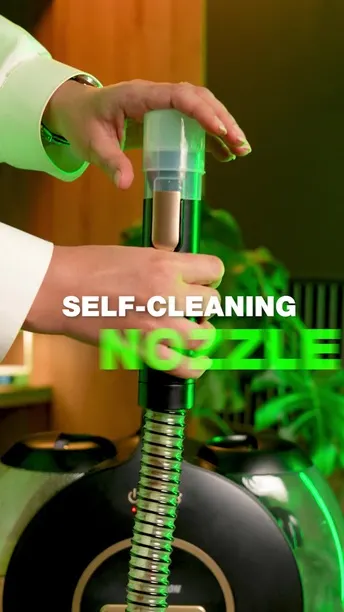 Green Lion Snail Carpet Cleaner, 450W, IPX4 Waterproof, Low Noise Design, Removable Water Tank, 2000ml Clean & 1400ml Dirty Water Tank, Strong suction, Normal & Heat Mode, Self Cleaning Tube - Black