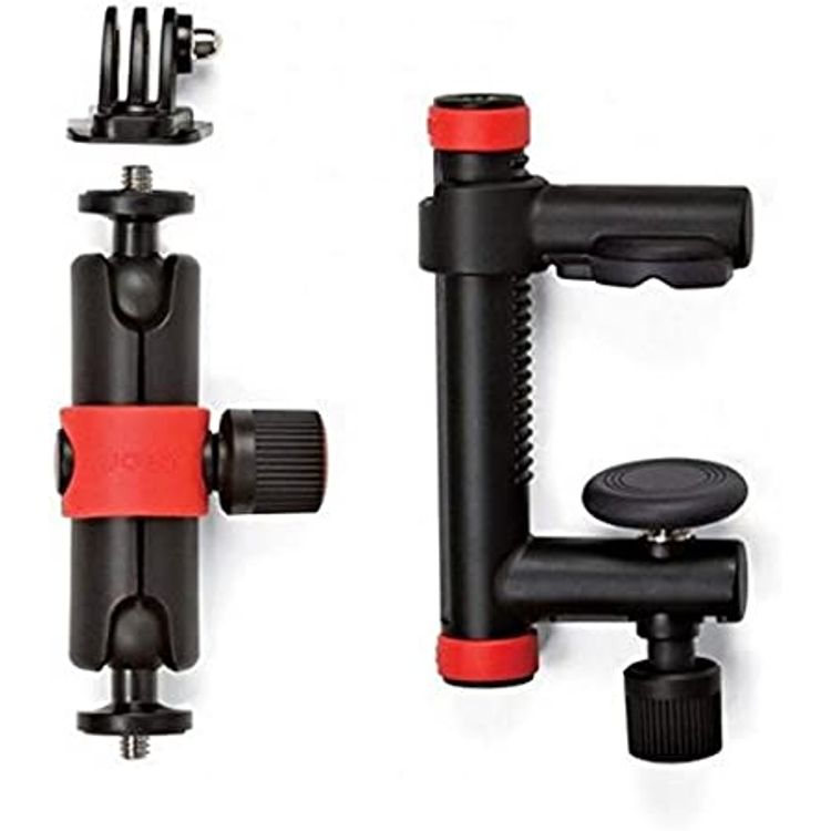 JOBY Action Clamp and Locking Arm for GoPro and Sports Action Video Cameras, Black/Red, JB01291BWW, One Size