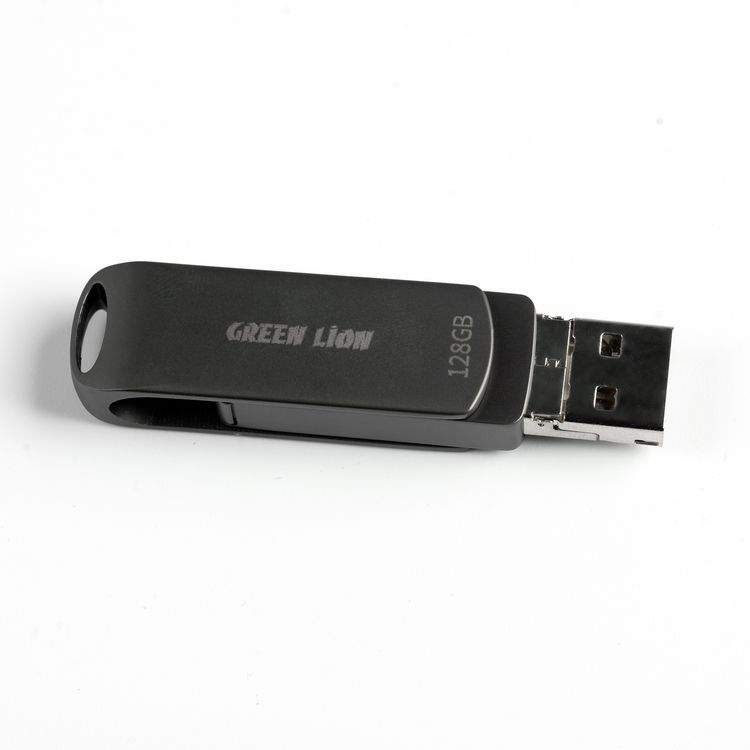 Green Lion 4 In 1 Pro Flash Drive - 128GB - Black