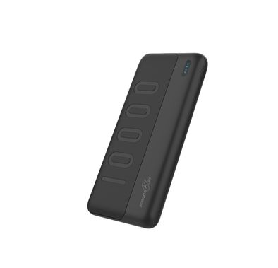 Porodo Blue 10000mAh Slim Power Bank with Dual USB-A Output, Lightweight & Compact Design, Type-C Input, LED Indicator - Black