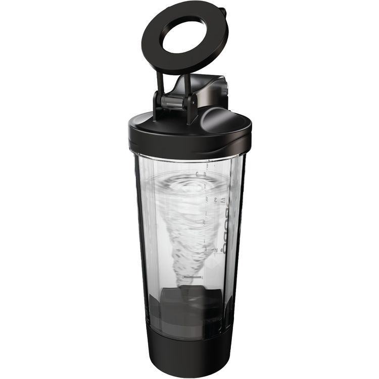 Porodo Lifestyle Grip & Mix Protein Shaker Bottle with Magnetic Phone Holder, 700mL Capacity, Powerful Shaking Function, Long Battery Life, BPA-Free, 7500 RPM Motor Speed, 600mAh Battery Capacity - Black