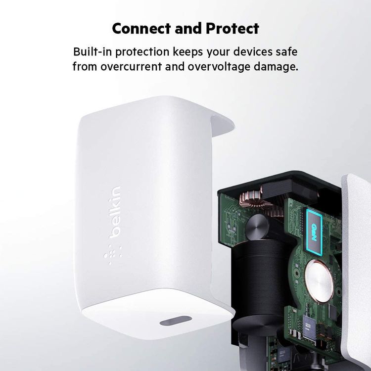 Power Adapter Belkin Power Adapter WCH002myWH USB-C Charger -White