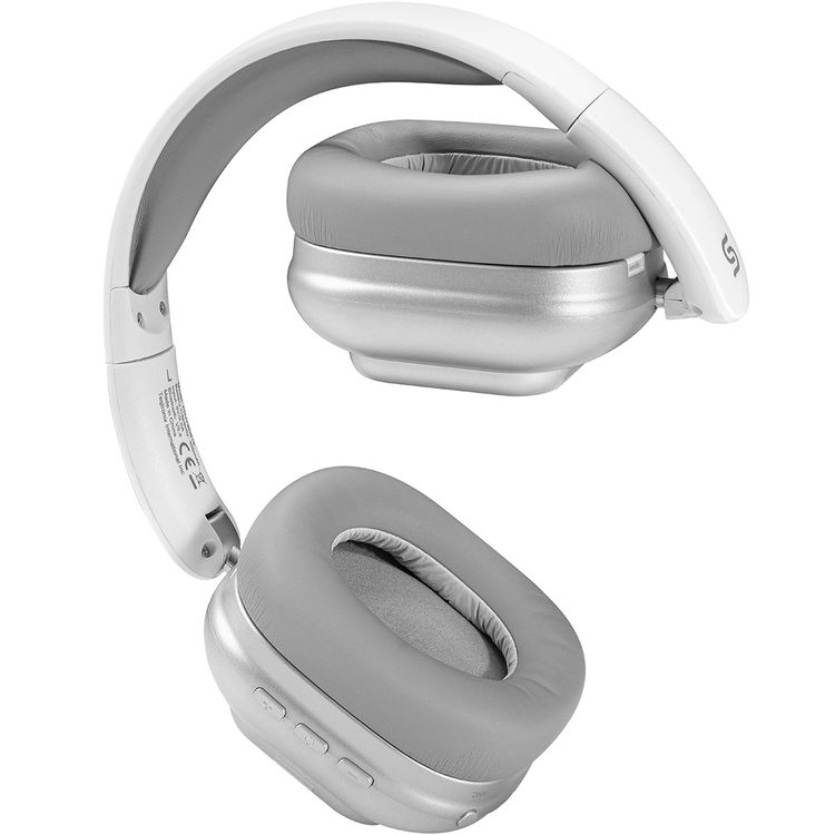 Porodo Soundtec Touchwave ANC Headphones with Detachable Touch Screen, 300mAh Battery Capacity, USB-C Charging Port, 2 Hours Charging Time, Bluetooth Version 5.4, 10m Transmission Range, Up to 29 Hours Play Time, Built-in Microphone, Immersive Audio, Compact Foldable Design - White