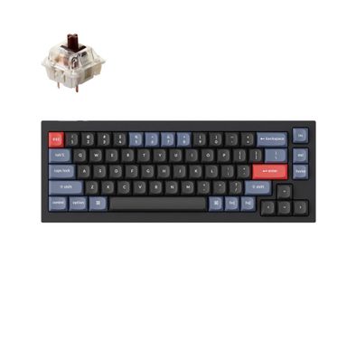 Keychron Q2 QMK Gateron G-PRO Mechanical Keyboard with RGB, Brown Switch and Custom Hot-swappable | Ergonomic Design Gaming Keyboard - Carbon Black