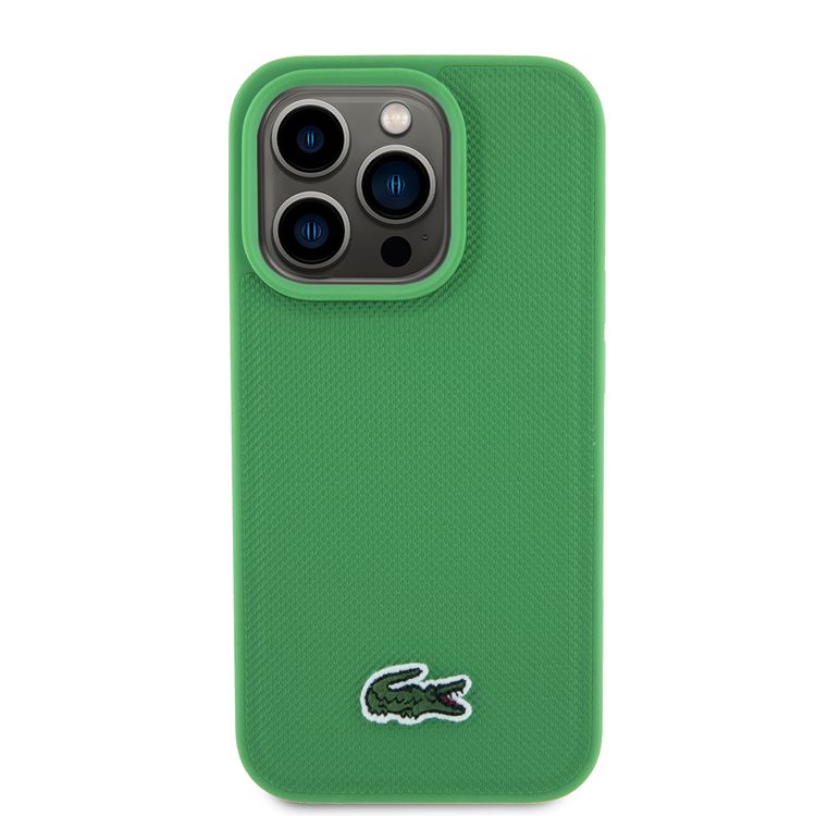 Lacoste HC MagSafe Iconic Petit Pique PU Woven Logo for iPhone 15 Series - Green - iPhone 15 Pro Max
