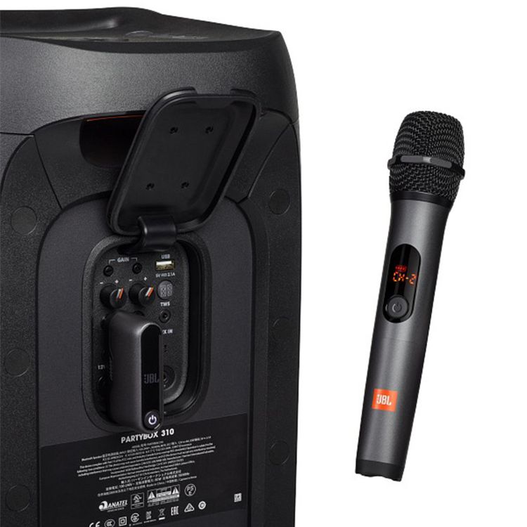 JBL Wireless Microphone Set, High Vocal Quality Sound with USB-C Cable, Plug and Play, Excellent Voice Recording, 6 Hours Playback Time, Water Proof, Original JBL Pro Sound - Black