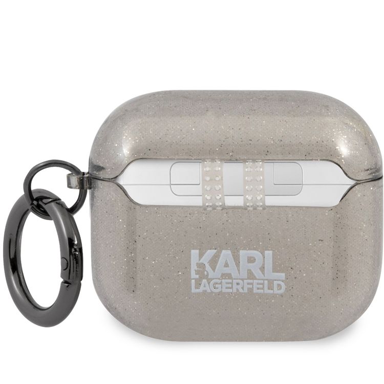 Karl Lagerfeld TPU Choupette Glitter Case for Apple Airpods 3 - Black