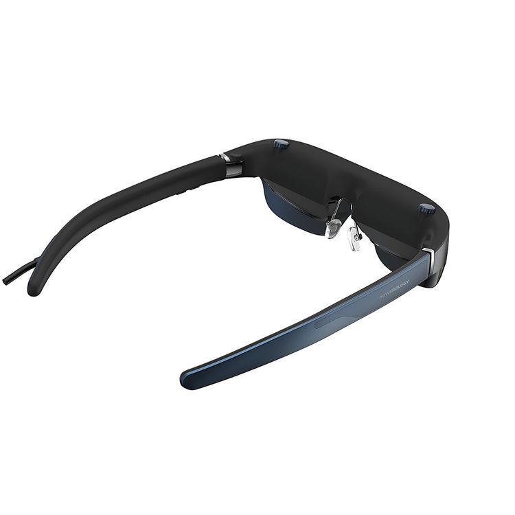 Powerology 2D/3D Ultra AR Movie Glasses with Si-OLED Display, 1920x1080p Resolution, 120" Virtual Display, 1800 nits Brightness, 41° Field of View, 90Hz Refresh Rate, 24 Bit-Color Depth, No Glare, Tailored Clarity - Black