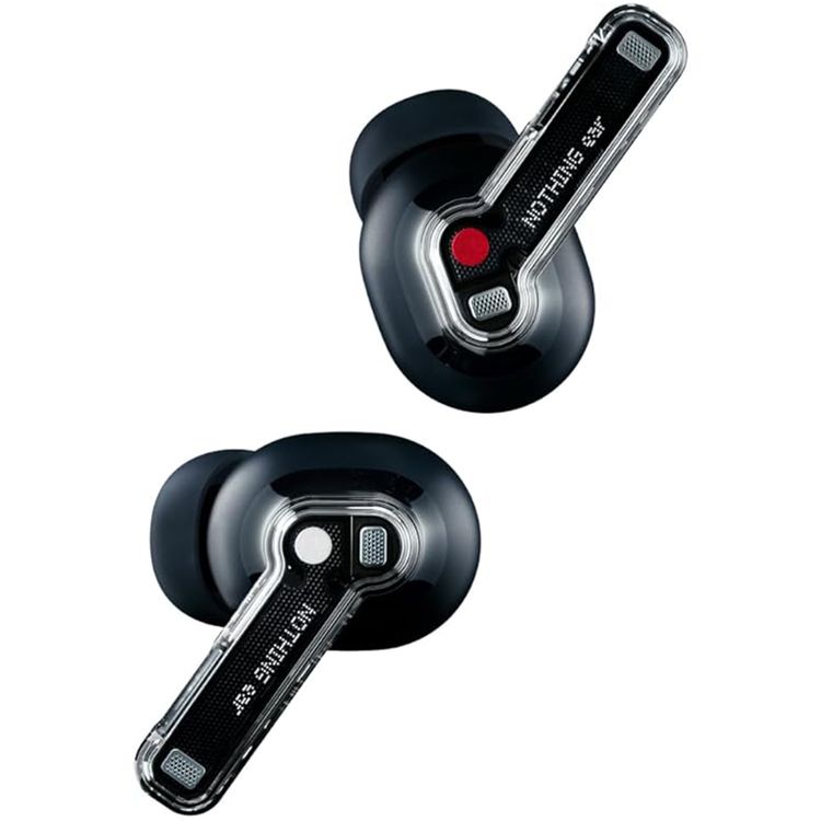 Nothing Ear True Wireless Earbuds, Active Noise Cancellation, Dual Connection, Up to 10 Hours Battery Life, Pinch Controls - Black