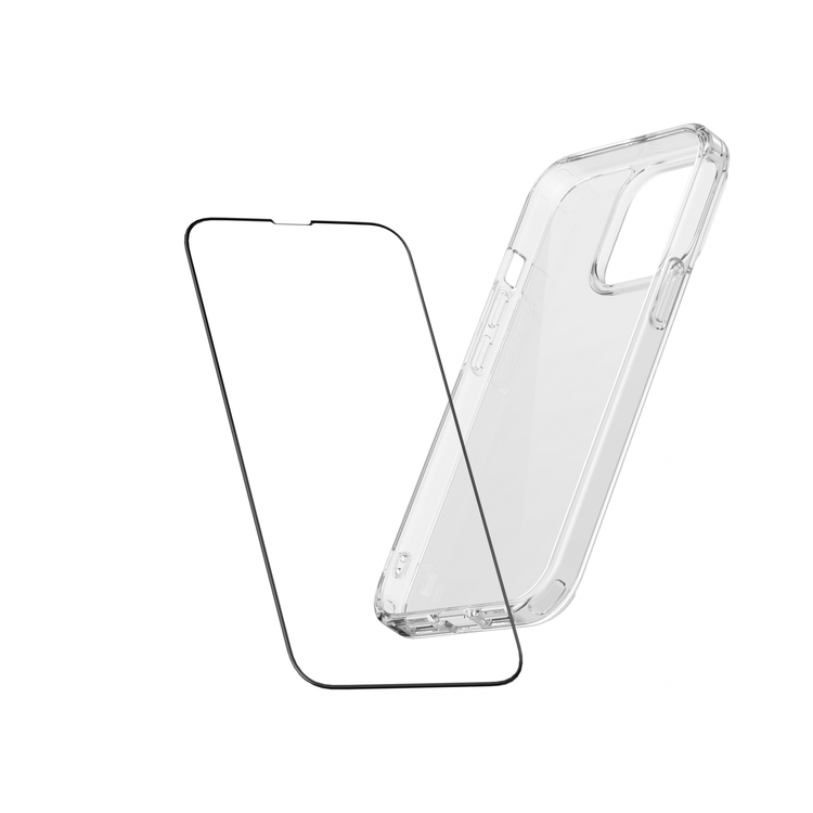 Green Lion 2-in-1 Protection Pack for iPhone 13, Clear Case & Screen Protector, Oleophobic Coating, Shock Absorption, Anti-Fingerprint, Edge to Edge Protection, Anti-Scratch - Clear