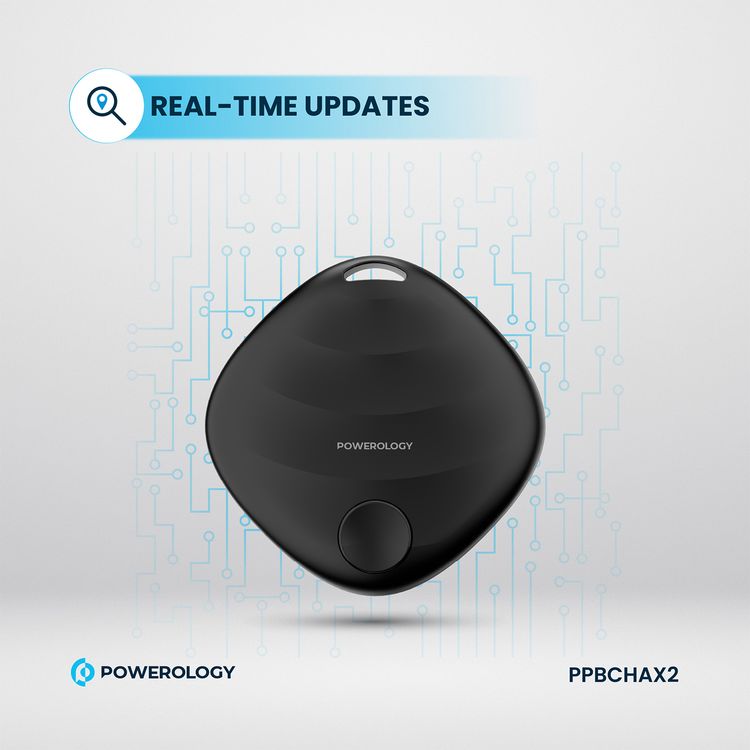 باورولوجي سمارت تاج بتحديثات في الوقت الحقيقي، عمر البطارية يصل إلى 16 شهراً، متوافق مع macOS وiOS 14.5 وما فوق، إصدار بلوتوث 5.3، تصميم محمول، بطارية CR2032 قابلة للاستبدال - أسود