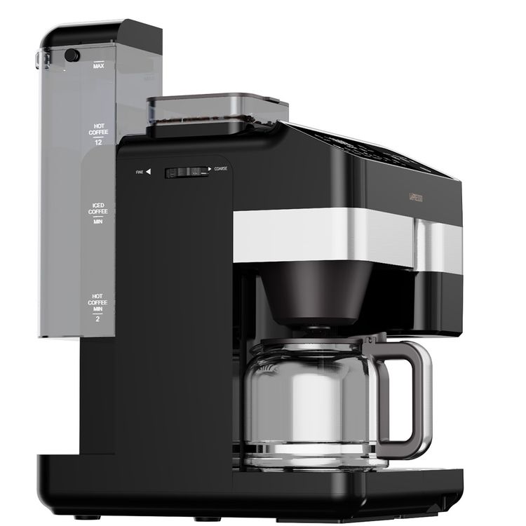 آلة صنع القهوة المثلجة والساخنة الأوتوماتيكية بالكامل من LePresso بسعة خزان مياه 2.6 لتر، إنتاج تلقائي للثلج، وظيفة الحفاظ على السخونة، إعدادات طحن قابلة للتخصيص، سعة صندوق حبوب 250 جرام، فلتر قهوة قابل للغسيل، لوحة تحكم باللمس بديهية - باللون الأسود
