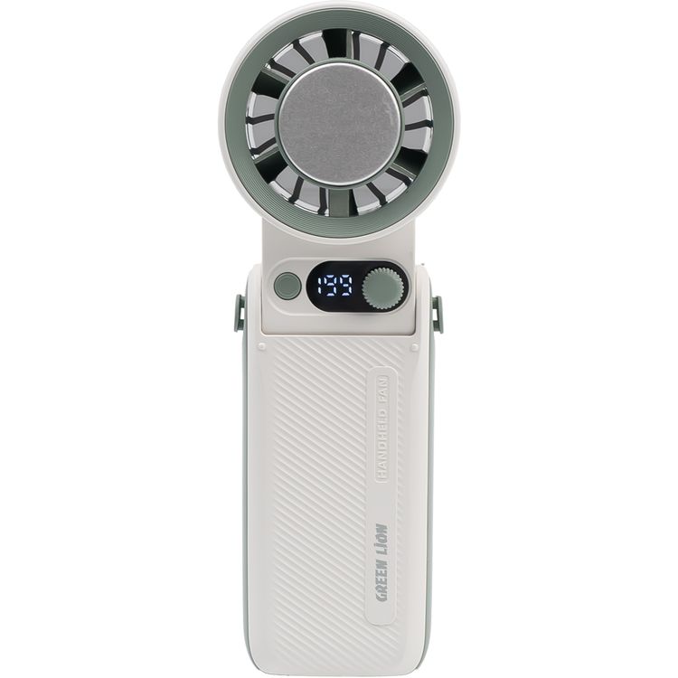 Green Lion Coolio Portable Fan with 1-199 Speed Levels, 6000mAh Battery Capacity, 5 Hours Charging Time, Type-C Charging Port, ABS + PC & Aluminum Alloy Material, 30 Hours Working Time, Silent Operation - White