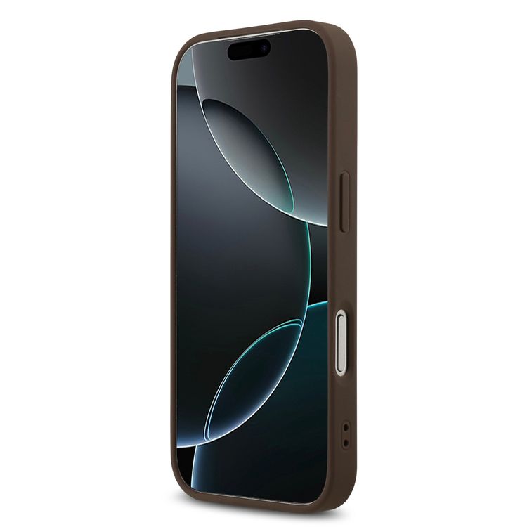 حافظة ماغ سيف 4G من الجلد الصناعي مع شعار مثلث لهاتف آيفون 17 برو ماكس، بروفايل نحيف، حماية من السقوط، قبضة مريحة، تغليف مستدام، تصميم خفيف الوزن، تثبيت سهل - بني