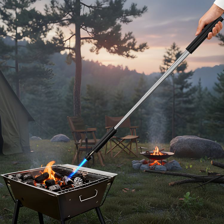 Green Lion Jet Lighter X LED Torch Flame Lighter with 3-Lighting Modes, Zinc Alloy Case, Refillable Butane Chamber, Anti-Leak Valve, Wind-Resistant Flame, Multipurpose Torch Lighter, Flame Lock Switch, Built-in Bottle Opener, Emergency Window Breaker, Extendable Height Up to 910mm - Black 