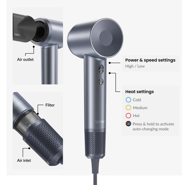 Laifen Swift Special Hair Dryer - Silver Blue