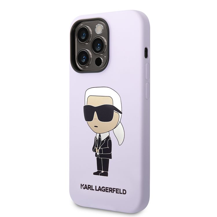 Karl Lagerfeld Magsafe Liquid Silicone Case With Ikonik NFT Logo iPhone 14 Pro Max - Purple