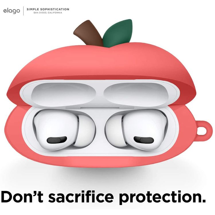 Elago Peach Case Compatible with Airpods Pro and Supports Wireless Charging - Red