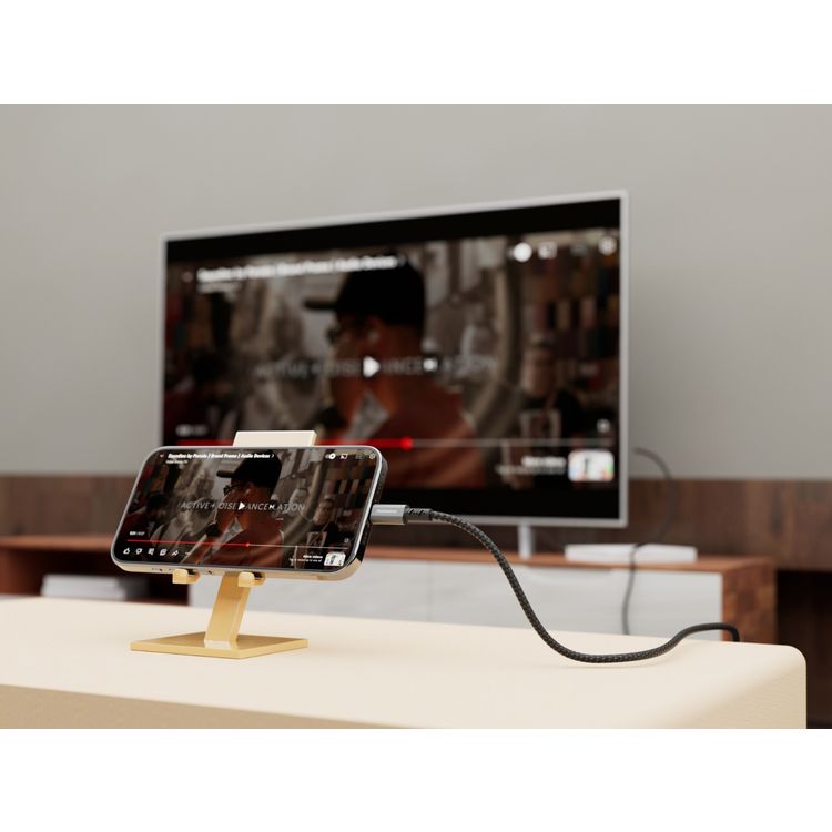 Porodo Thunderbolt Type-C to Type-C Cable with 240W Power Delivery, Rapid Data Sync, 40Gbps Data Transfer Speed, 1.8m in Length - Black