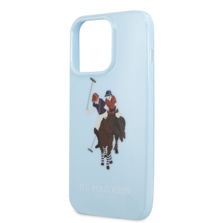 USPA PC/TPU Tranparent Case With Graffiti Logo For iPhone 14 Pro Max - Blue / Red