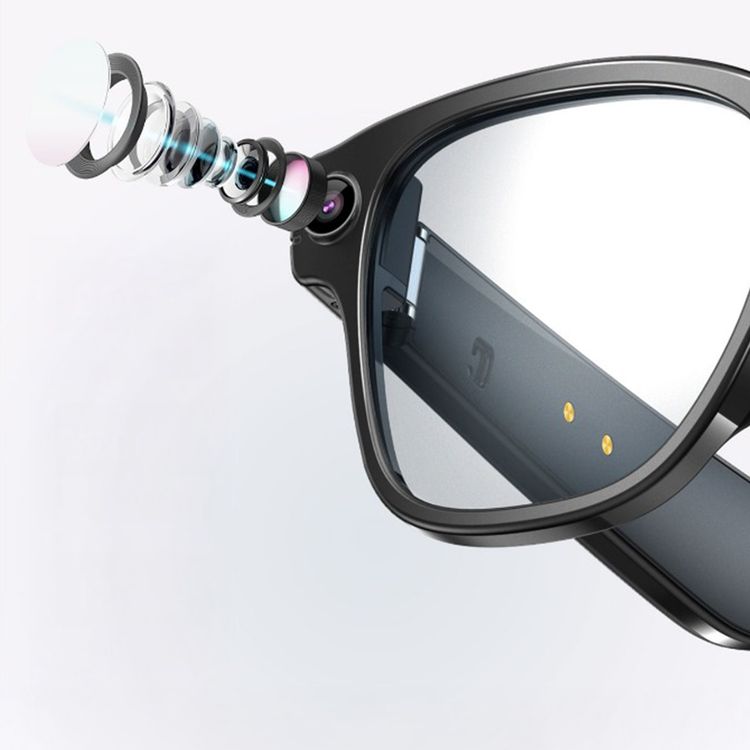 Green Lion Capture Smart AI Glasses with Directional Surround Sound, 1200P Filming Resolution, Dual Microphones, 8MP Camera Resolution, Bluetooth Version 5.4, 8 Hours Playback Time, Anti-Shake Video - Black