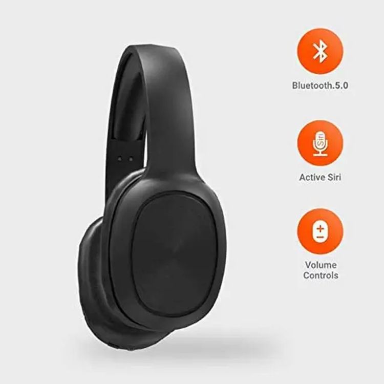 Porodo Soundtec Wireless Headphones with Noise Cancelling, Active Siri, Pure Bass, 2 Hours Charging Time, 12 Hours Playtime, 400mAh Battery Capacity - Black