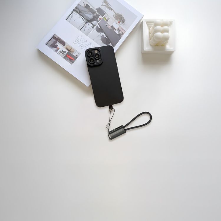 Porodo Chargeloop Keychain USB-C to Lightning Data Cable with 30W PD Output, 480Mbps Data Transfer Rate, 20cm Cable Length, Durable Zinc Alloy & Nylon Braided Material, High-Speed Charging, Compact Design - Black