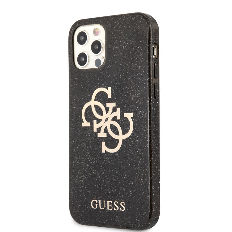 Karl Lagerfeld TPU Choupette Glitter Transparent Hard Case for Apple iPhone 12 / 12 Pro (6.1") - Black