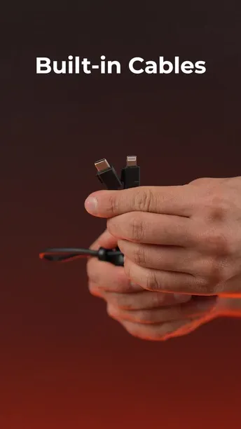 Porodo Portable 4G LTE WiFi Router,10000mAh Battery Capacity, 150Mbps Download Speed, 50Mbps Upload Speed, Built-in Cables, Secure Connection - Black