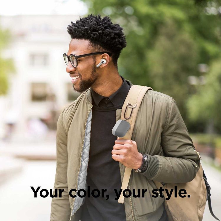 Elago Duo Hang Case for Apple Airpods Pro - Top-Light Gray / Mint, Bottom-Dark Gray Translucent