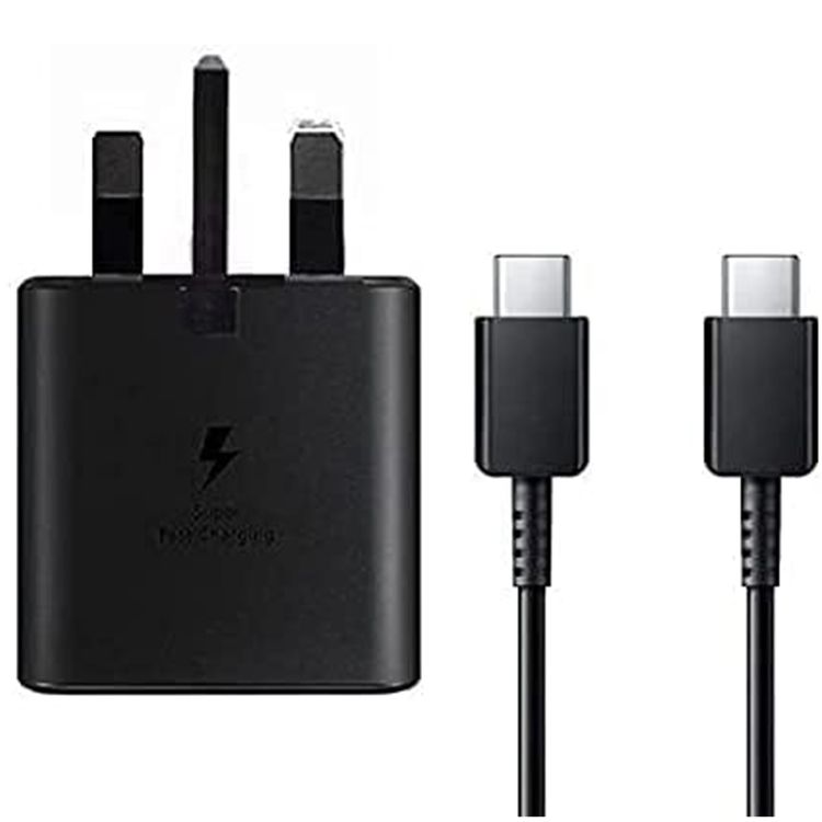 Samsung Travel Adapter 25W 2 pin with USB Type-C to Type-C Cable - Black