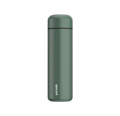 Porodo Smart Water Bottle with 500mL Capacity, Up to 12 Hours Thermal Insulation, LED Touch Display, 365-Day Battery Life, Stainless Steel Strainer, Non-Slip Base - Green