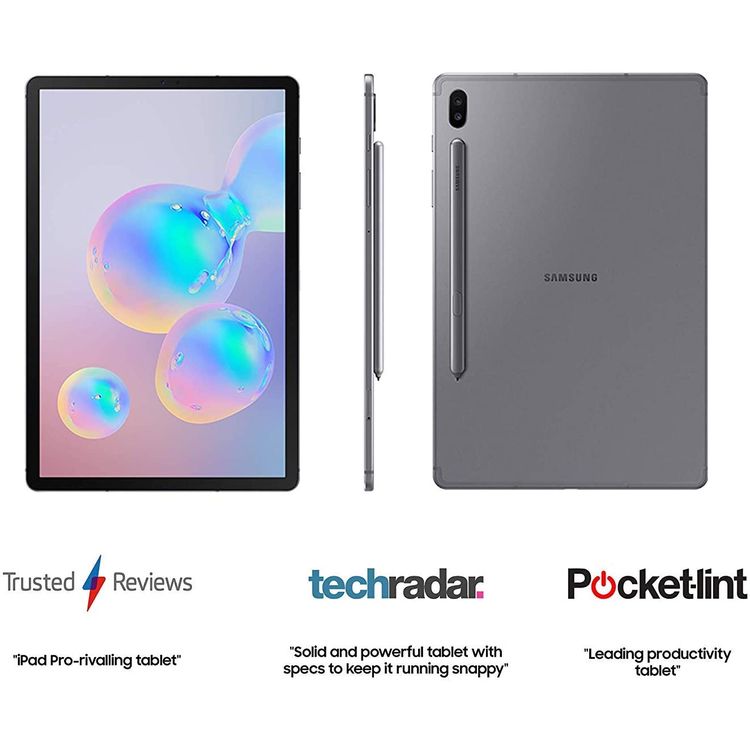 Samsung Galaxy Tab S6 with S Pen SM-T860 10.5" inch Display 6GB RAM / 128GB ROM, 7040 mAh Long-Lasting Battery, 15W Fast Charging, 8MP Front & 13MP Rear Camera, Tablet with Fingerprint Sensor  (Wi-Fi ) - Gray