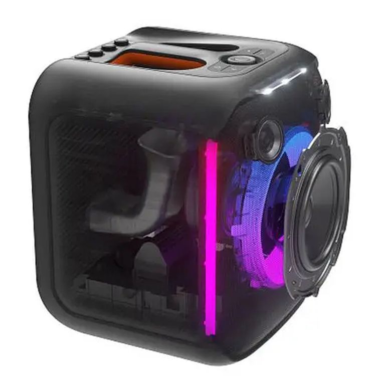 JBL Party Box Encore Portable Bluetooth Party Speaker with Digital Wireless Microphone, Dynamic light show, Splashproof - Black 