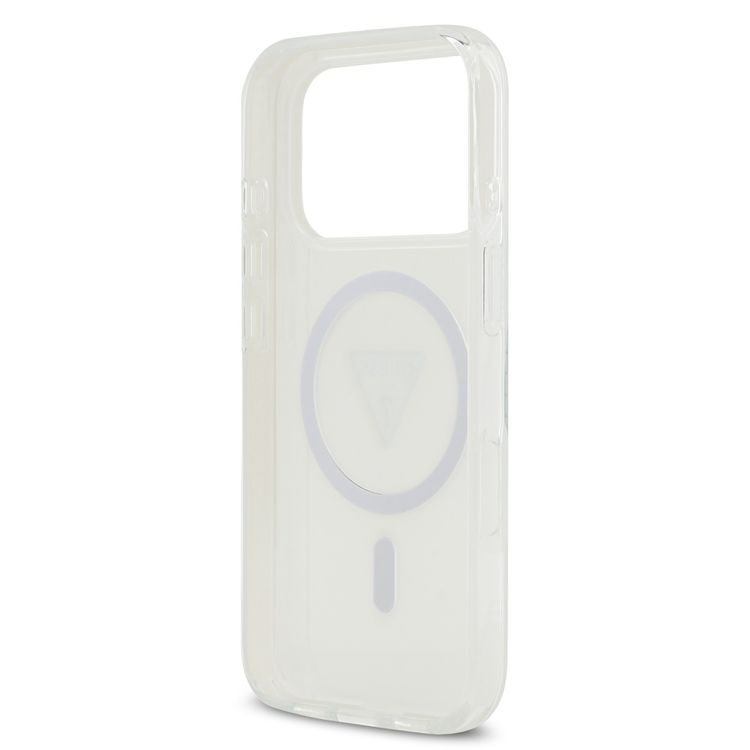 غطاء MagSafe IML Gradient مع شعار مثلث مطبوع لهاتف iPhone 17 Pro، تصميم نحيف، حماية من السقوط، خفيف الوزن، مريح في الإمساك، تغليف مستدام، سهل التركيب - شفاف