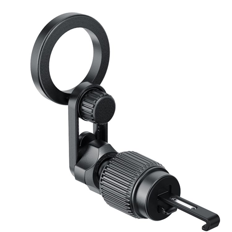 Powerology SnapMount MagSafe Car Holder with Adjustable Viewing Angle, 360° Rotation, Horizontal & Vertical Viewing, Strong Magnetic Hold with N52 Magnets, One-Handed Operation, Air Vent Clip - Black
