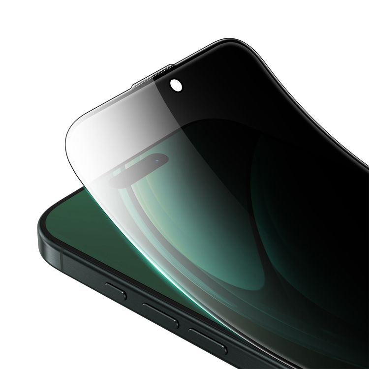 Green Lion 3D Silicone Plus Advanced Privacy Edge Glass for iPhone 16 Pro Max, Crystal Clear, Bubble Free, Anti Scratch, Highly Responsive, Anti Fingerprint, Grease Resistance - Black