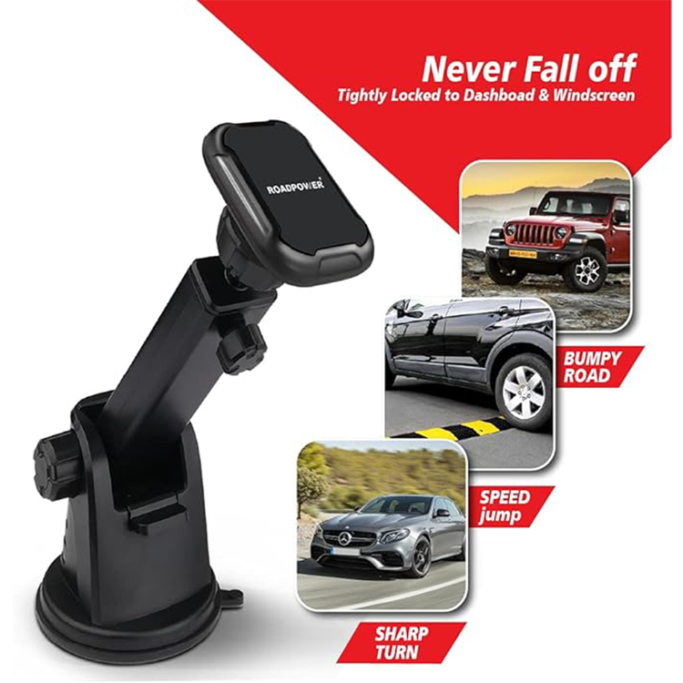 حامل مغناطيسي للهاتف المحمول للسيارة من ROADPOWER، حامل قوي على لوحة القيادة والزجاج الأمامي مع مغناطيسات قوية